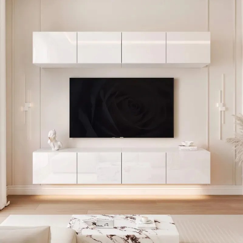 Závesná TV zostava Dorothy biely lesk 200 cm