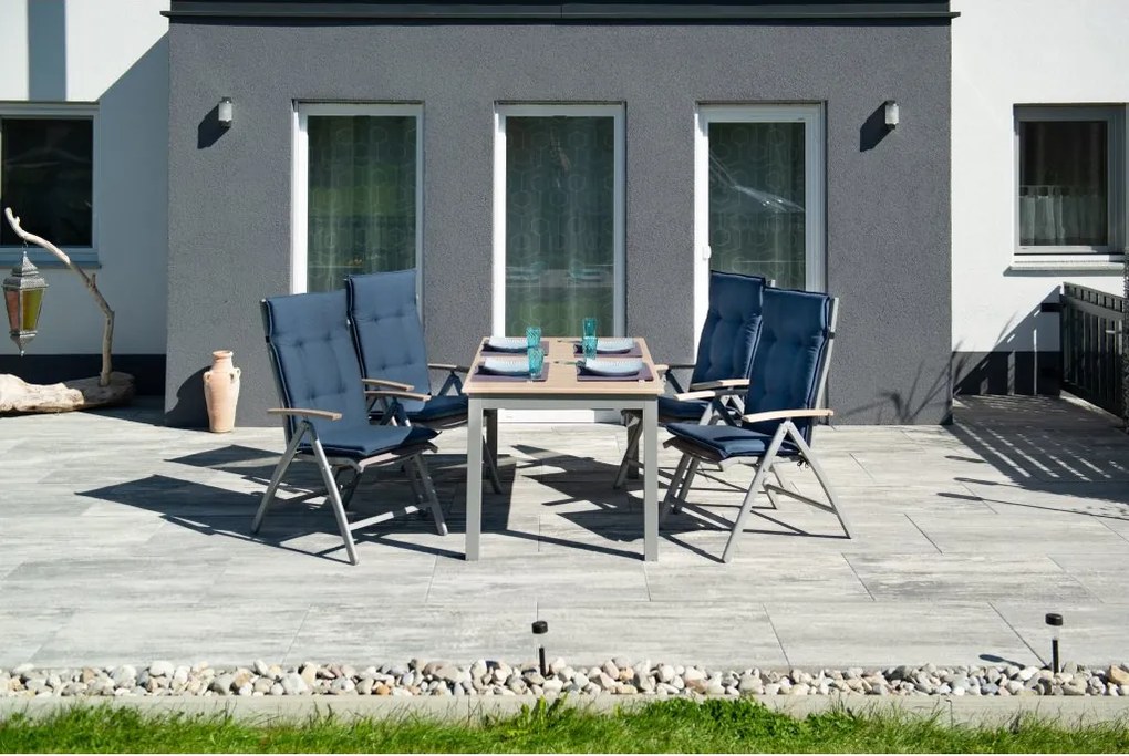 Doppler EXPERT WOOD - záhradný rozkladací hliníkový stôl 150/210 x 90 x 75 cm - 2. akosť (N593)