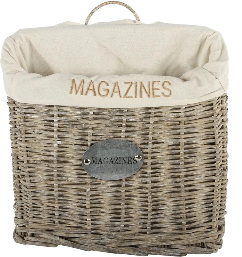 Prírodné prútený závesný košík na noviny a časopisy | BIANO