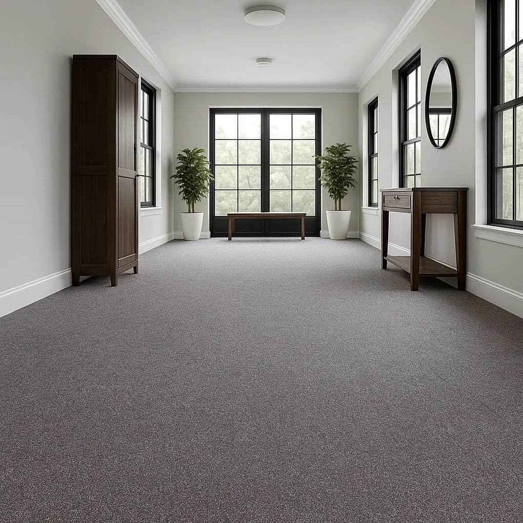 Metrážny koberec Cobalt SDN 64050 - AB tmavý antracit, záťažový, na mieru, šíře 4m,5m, šedá, ab (mriežka), chodba / predsieň, Tapibel