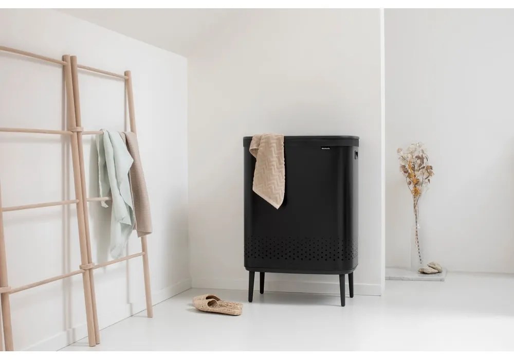 Matne čierny kovový kôš na bielizeň 90 l Bo Hi – Brabantia