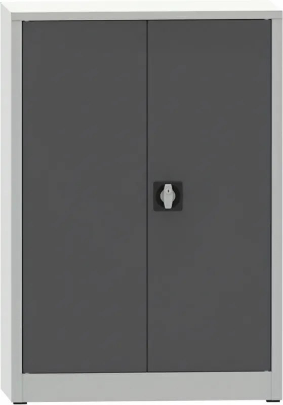 Dielenská policová skriňa na náradie KOVONA JUMBO, 2 police, zváraná, 800 x 500 x 1150 mm, sivá / tmavo sivá