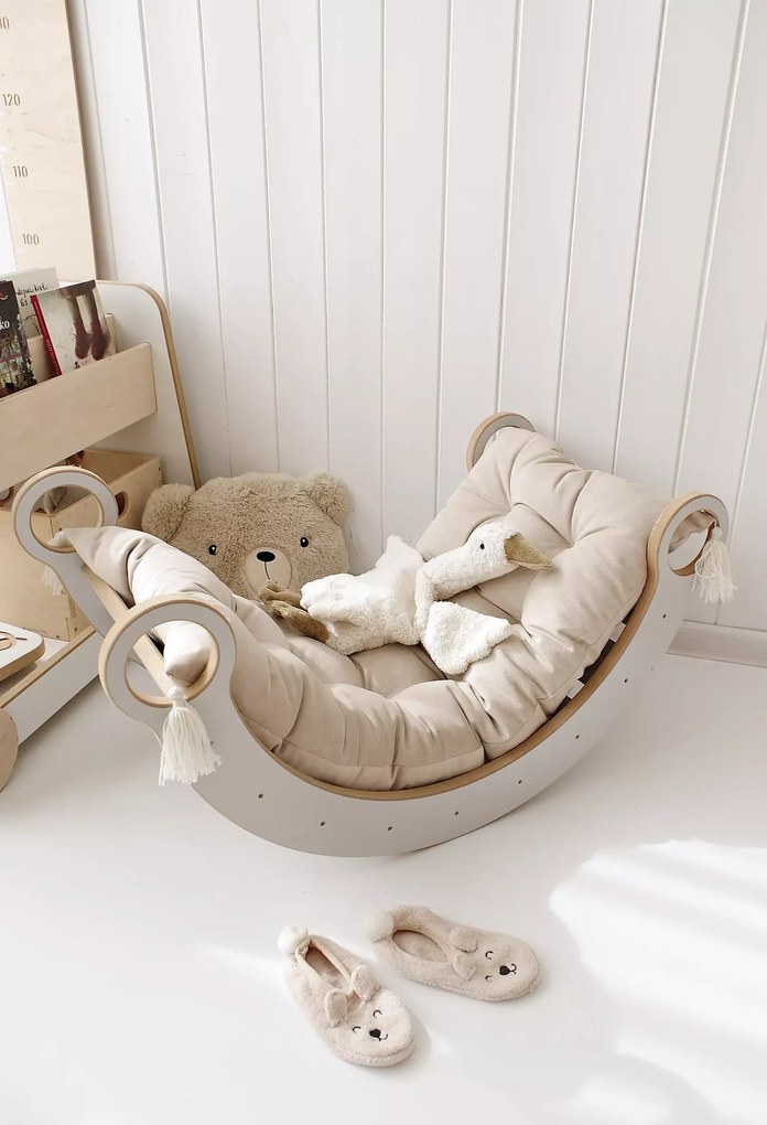 Montessori drevená hojdačka malá biela