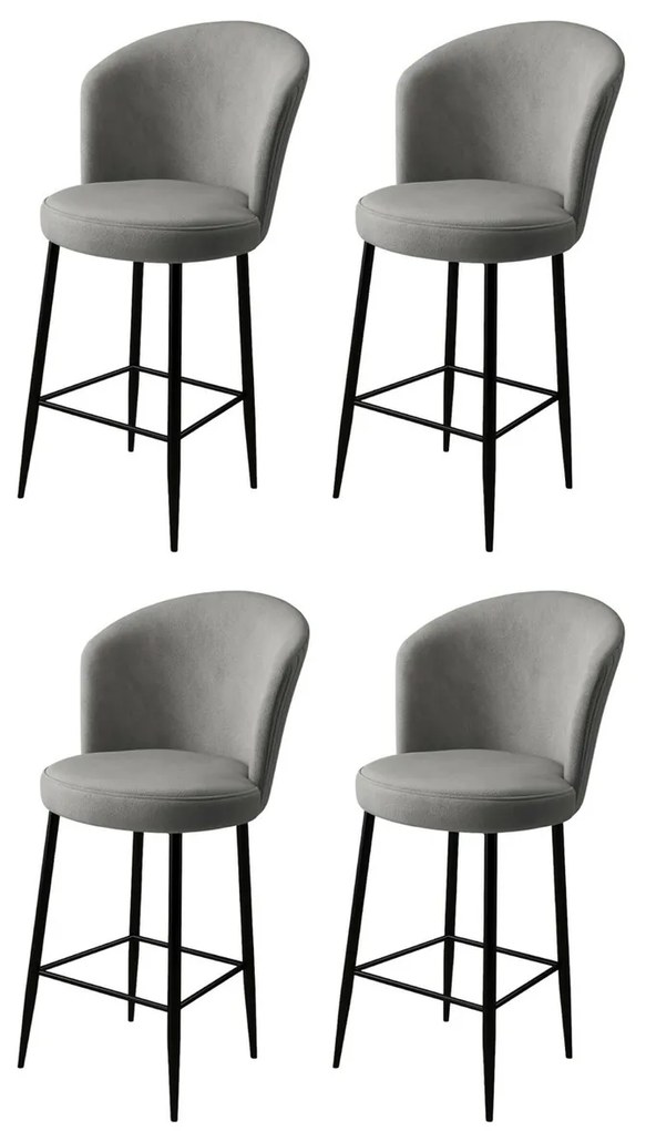 Sada barových stoličiek Fora Grey and Black, 4 ks