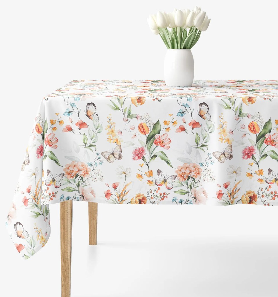 Goldea hranatý obrus valencia - motýlia lúka 80 x 80 cm