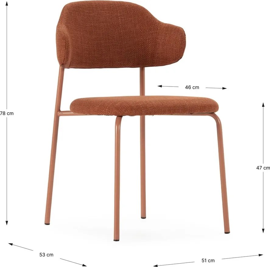 Jedálenská stolička v súprave v terakotovej farbe 4 ks Adriel – Marckeric
