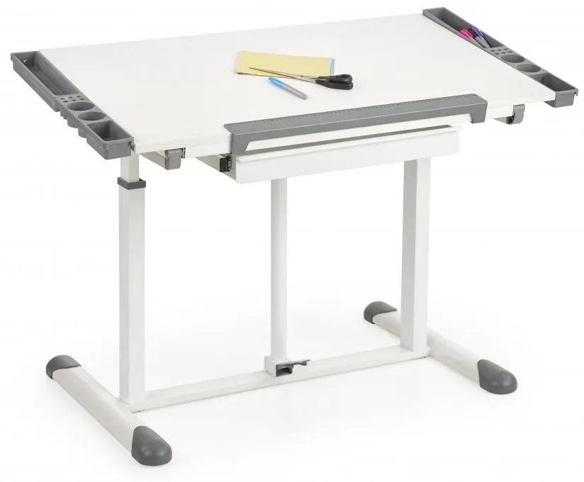 Halmar Detský rastúci písací stôl Blair biely/sivý