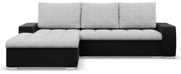 Rohová rozkladacia sedačka AURORA ľavá sivá / čierna