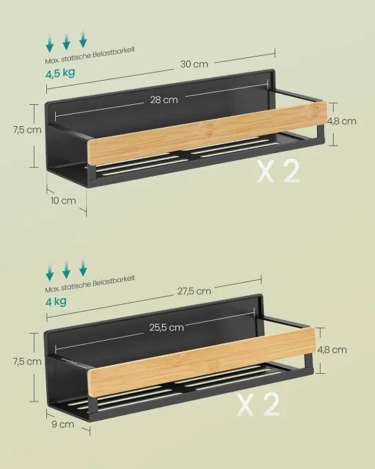 Sada kuchynských políc KCS062BH01 (4 ks)