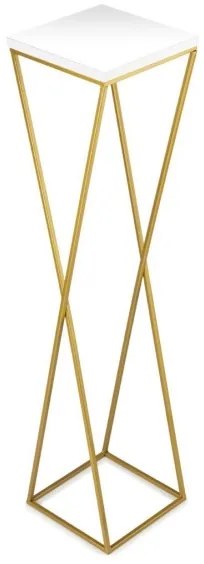 Stojan na kvety LOFT 100x24 cm zlatá/biela
