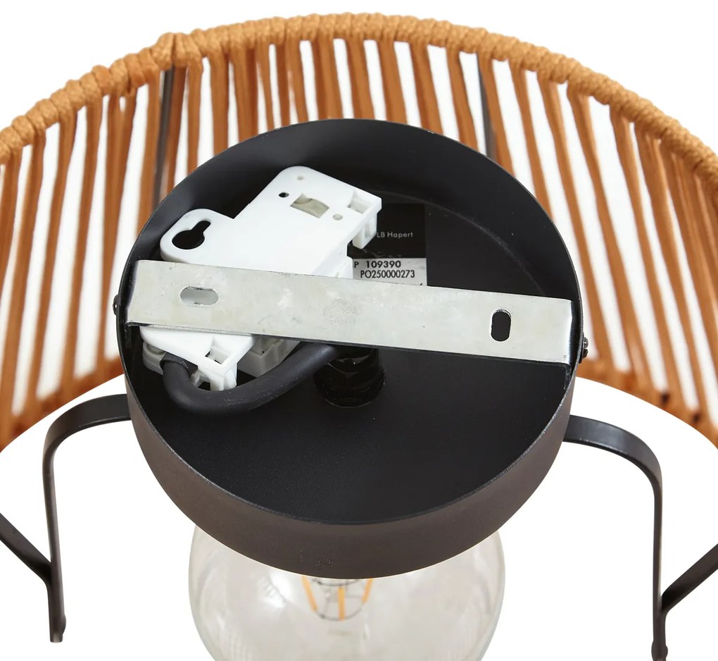 Japandi vonkajšie stropné svietidlo s oranžovým lanom IP54 - Jayla