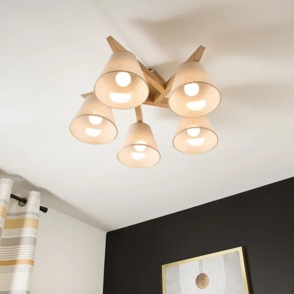 Prisadený luster ANTONIO 5xE14/40W/230V dub