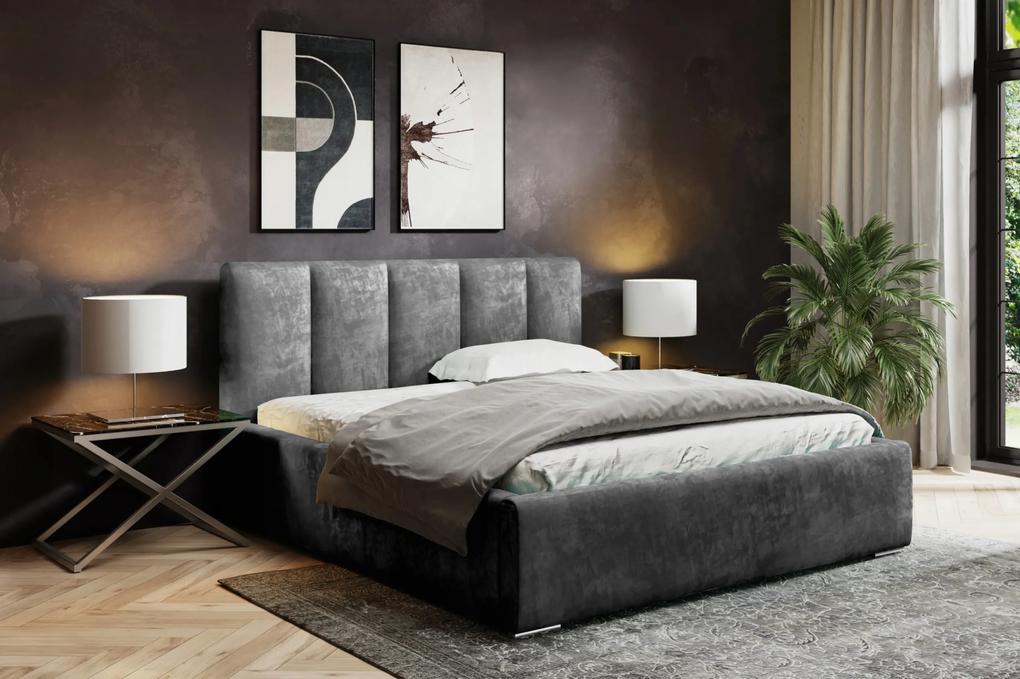 PROXIMA.store - Luxusná čalúnená posteľ STEEL ROZMER: Pre matrac 140 x 200 cm