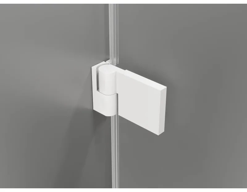 Mexen Lunar-B, pravostranný výklopný sprchový kút 90 x 70 cm, 8mm číre sklo, biely profil, 832-090-070-20-00-P