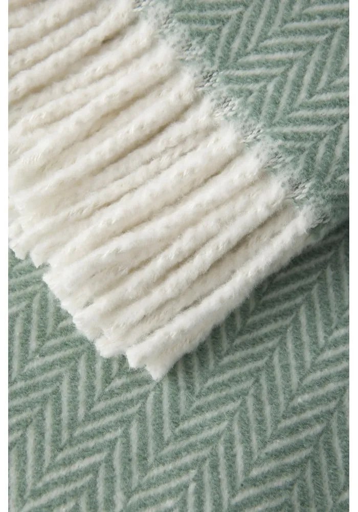 Svetlozelený pléd s podielom bavlny Euromant Skyline, 140 x 180 cm