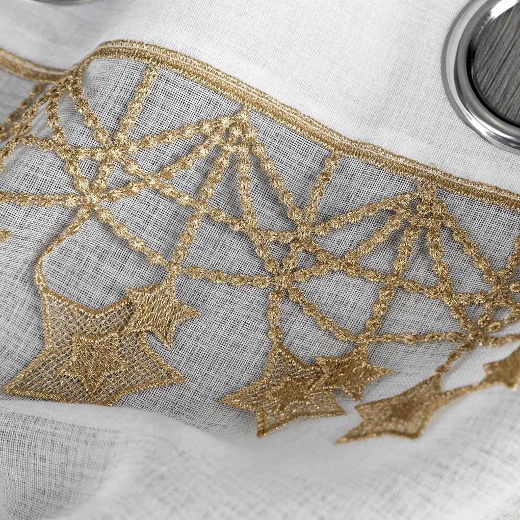 VIANOČNÁ ZÁCLONA NA KRÚŽKOCH XMAS 140X250 CM HVIEZDY