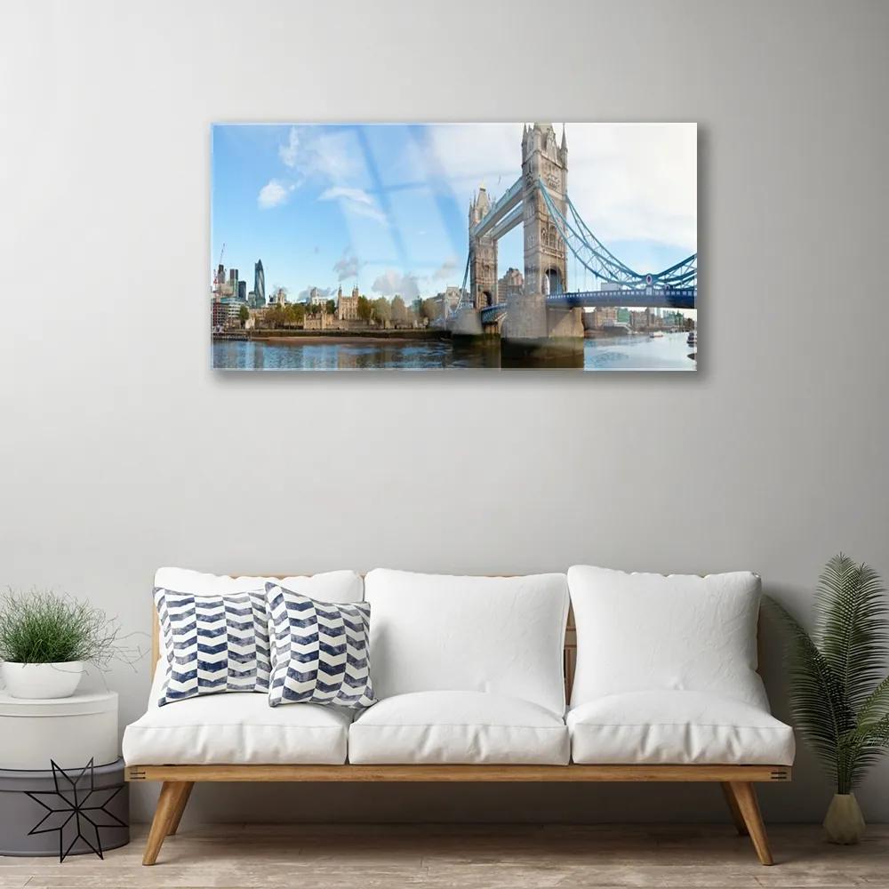 Skleneny obraz Most londýn architektúra 125x50 cm