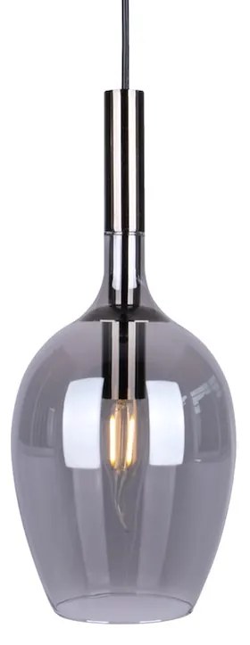 Závesné svietidlo Lugano, 1x grafitové sklenené tienidlo, b