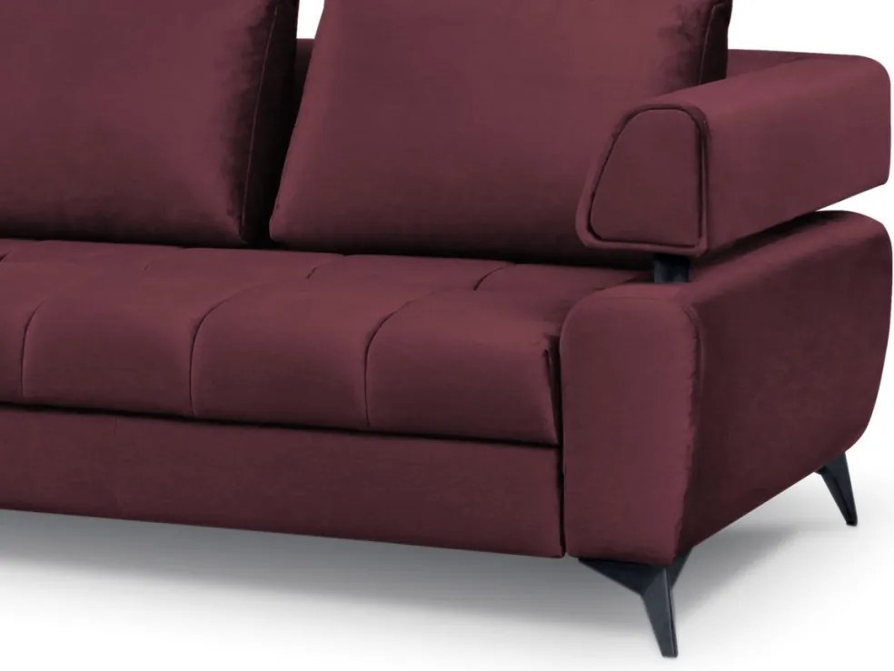 Rohová sedacia súprava Paris, vínová látka, ľavý roh