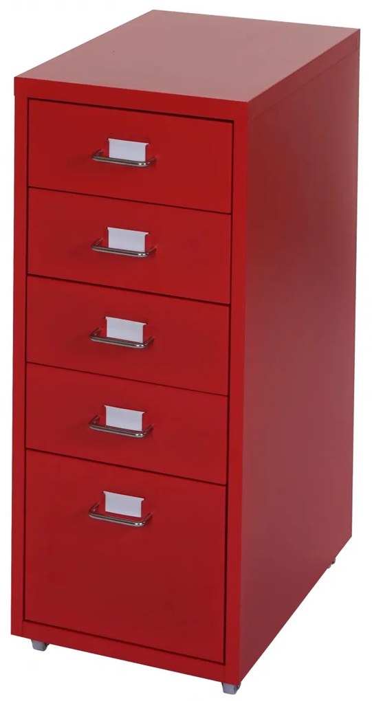 Zásuvková skrinka Boston T851 - 69x28x41cm, 5 zásuviek - červená