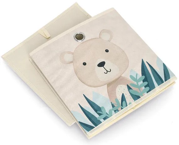 Úložný box na hračky - kocka - MEDVEĎ, 28x28x28