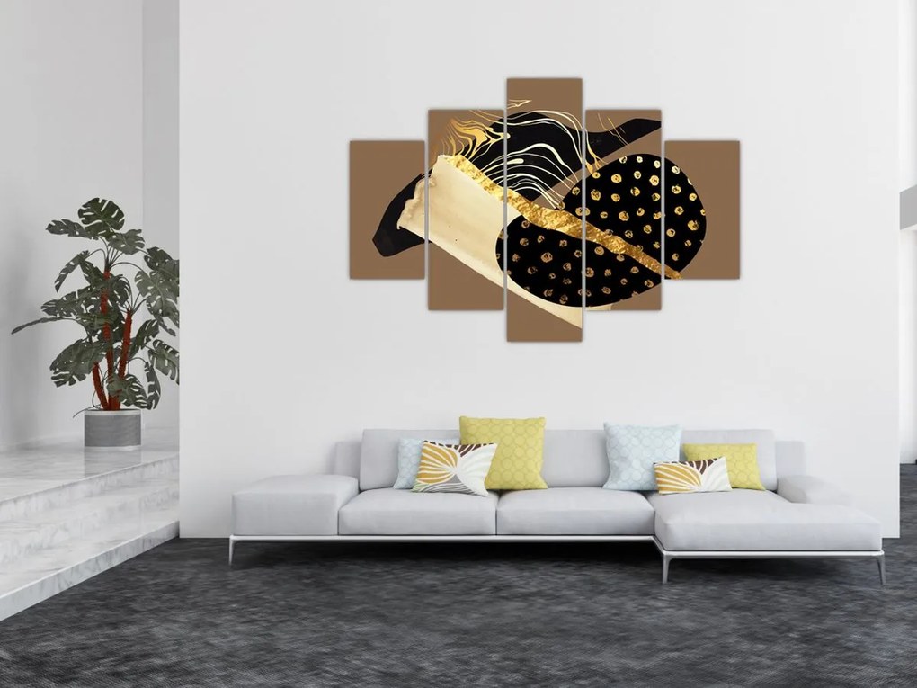 Obraz - Abstrakcia golden brown N⁰1 (150x105 cm)