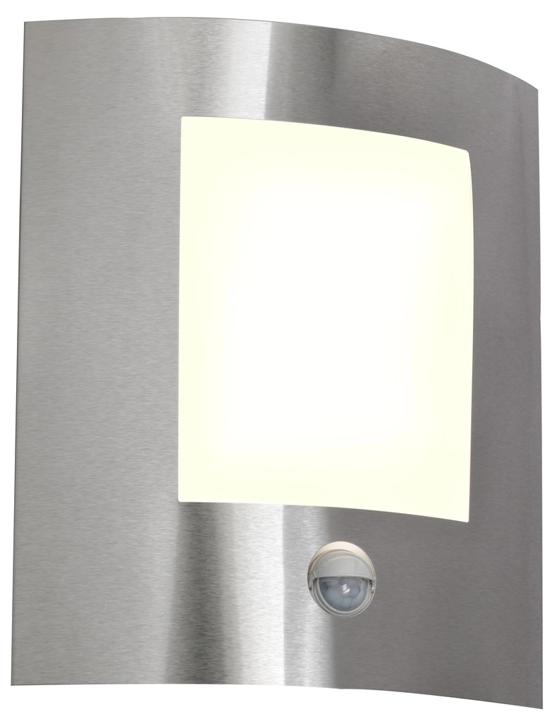 Moderná vonkajšia nástenná lampa oceľová s pohybovým senzorom IP44 - Emmerald 1
