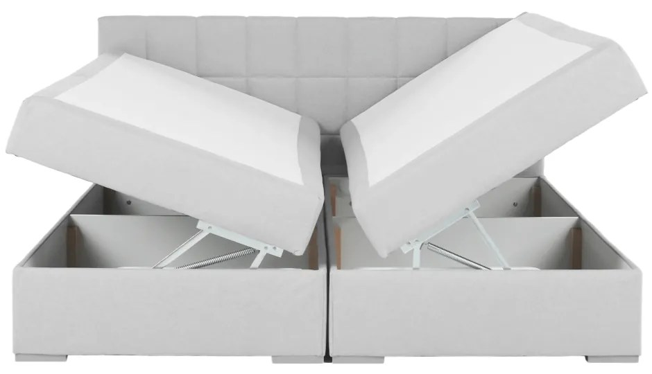 Boxspringová posteľ 160x200, svetlosivá, FERATA KOMFORT