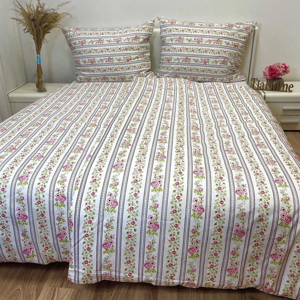 Obliečky bavlnené Village hnedé TiaHome - 1x Vankúš 90x70cm, 1x Paplón 140x200cm