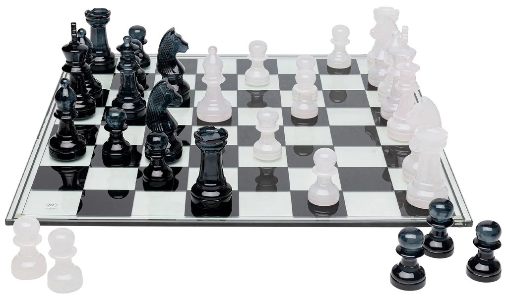 Chess dekorácia bielo-čierna