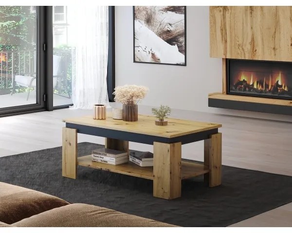 Konferenčný stolík LUNO dub artisan/čierna