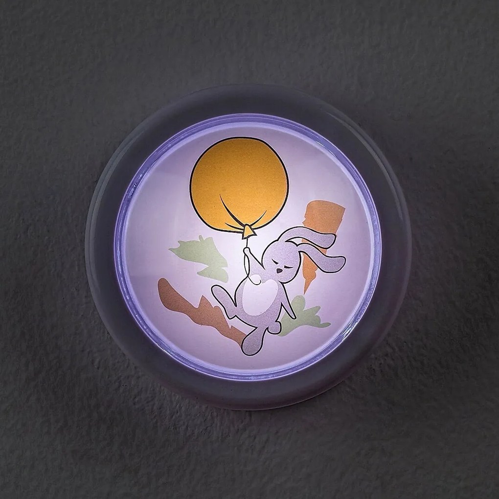 Rabalux 76073 detské push light nočné osvetlenie Hopply - zajačik a balón, 0,3W, 5lm, 6000K