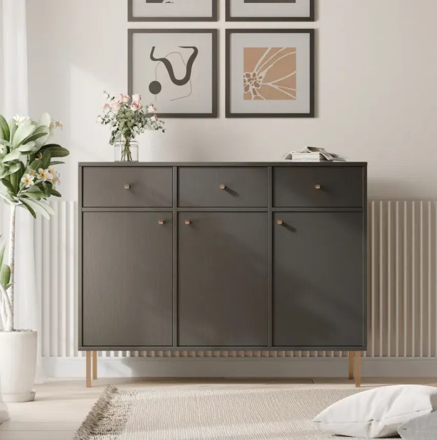 Moderná komoda RAY 125 cm čierna