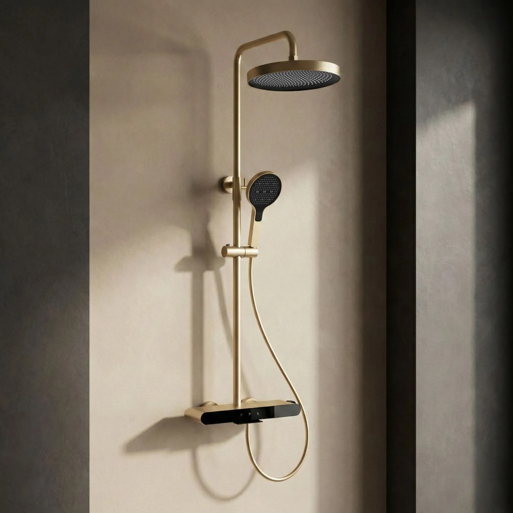 Rea Farel, sprchový set s vaňovým výtokom, zlatá matná, REA-P0355