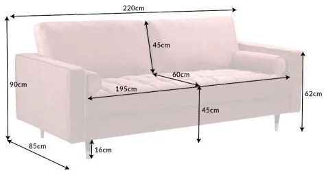 Sedacia súprava 41071 220cm Cozy - Zamat Starorúžová  - Komfort-nábytok