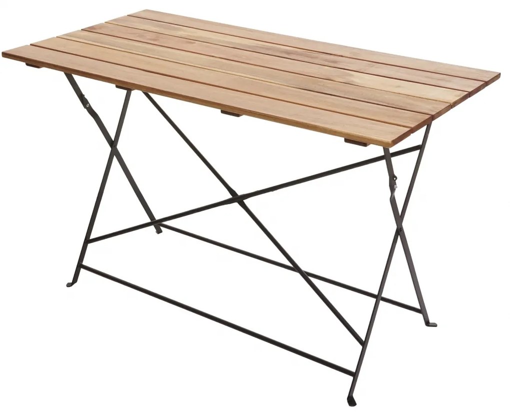 Záhradný stôl HWC-J40,skladací, akáciové drevo, 120x60cm - prírodná