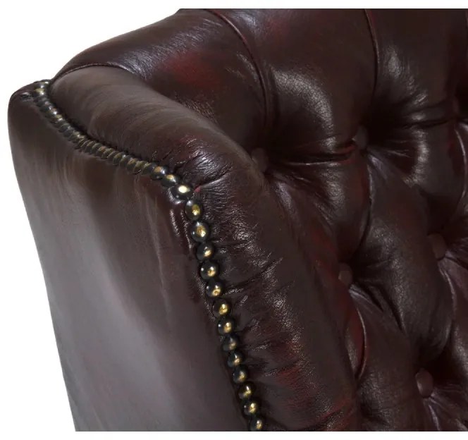 furniture-nabytek.cz - Kreslo ušák Chesterfield Pittsfield z pravej kože, červené