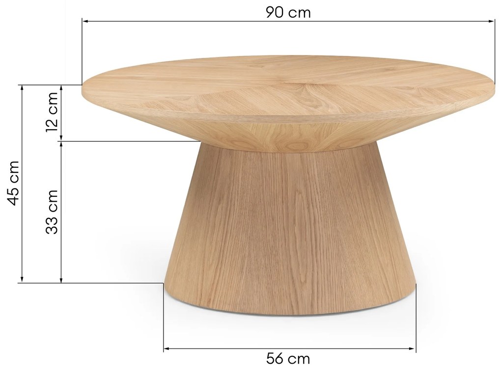 Konferenčný stolík Dalarna 90 cm dub prírodný