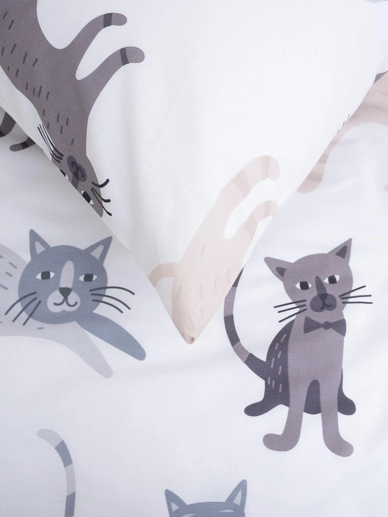 Bavlnená obliečka na vankúš Renforcé 70 × 90 cm - Mačičky