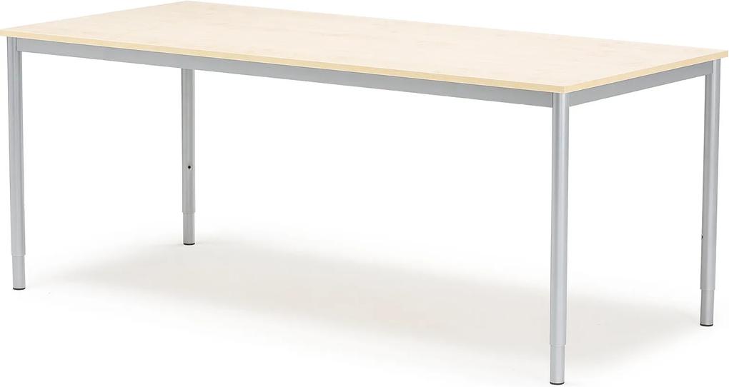 Kancelársky pracovný stôl Adeptus, 1800x800 mm, brezový laminát/šedá