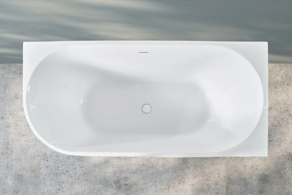 Erga Marina, rohová voľne stojaca vaňa 140x70 cm + odtoková zátka, pravá, biela lesklá, ERG-MARINA-140070R-WH-WH
