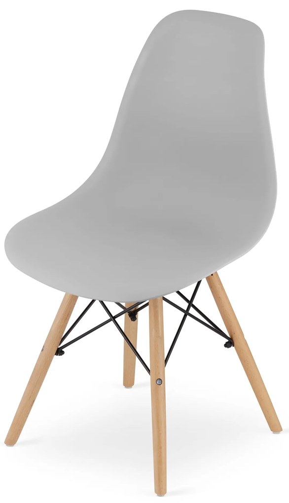 Set 4 stoličiek OSAKA sivé / hnedé nohy