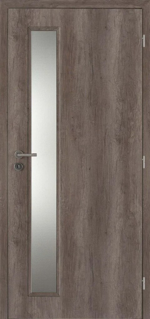 Doornite TIKA 1 Interiérové dvere TIKA1 sklo, 80 P, 846 × 1 983 mm, CPL laminát, pravé, dub americký, presklené