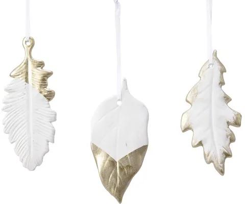 Dekorácia porcelánový list závesný mix druhov