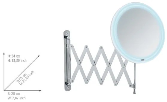 WENKO 24102100 - Zrkadlo BARONA 20x34 cm lesklý chróm