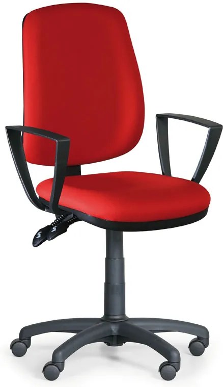 Kancelárska stolička ATHEUS s podpierkami rúk, červená