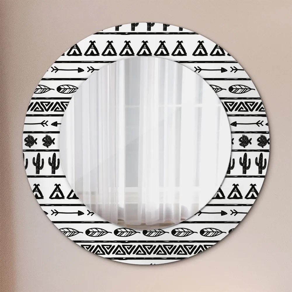 Okrúhle ozdobné zrkadlo Boho minimalista fi 50 cm