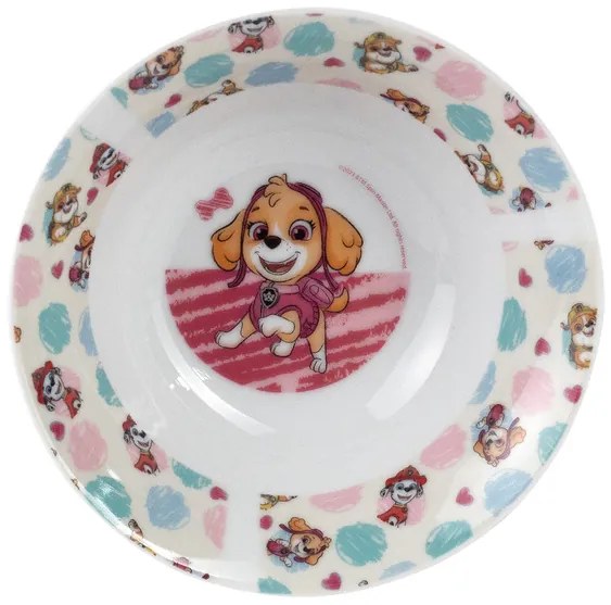 Detský porcelánový riad, 3-dielna súprava (Labková patrola/ružová) (100368556)