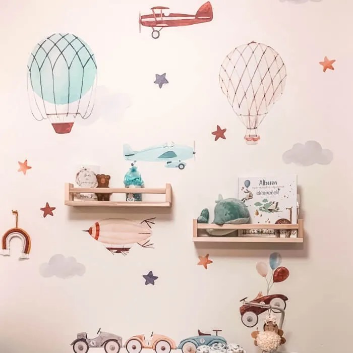 Nálepky do detskej izby - Retro autá a balóny