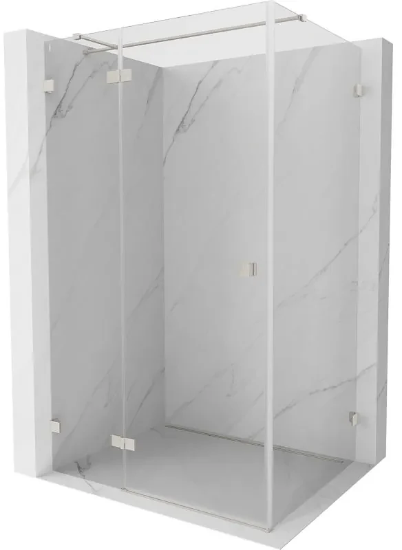 Mexen Lunar T, sklápací sprchový kút ľavý 115 x 80 cm, 8mm číre sklo, oceľový profil, 834T-115-080-97-00-L